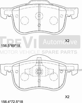 Trevi Automotive PF1078 - Komplet Pločica, disk-kočnica www.molydon.hr