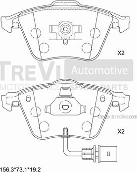 Trevi Automotive PF1199 - Komplet Pločica, disk-kočnica www.molydon.hr