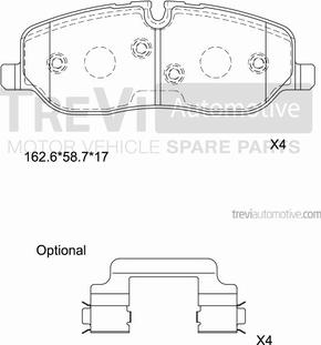 Trevi Automotive PF1191 - Komplet Pločica, disk-kočnica www.molydon.hr