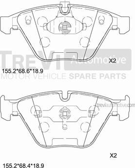 Trevi Automotive PF1198 - Komplet Pločica, disk-kočnica www.molydon.hr