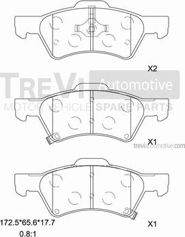 Trevi Automotive PF1141 - Komplet Pločica, disk-kočnica www.molydon.hr