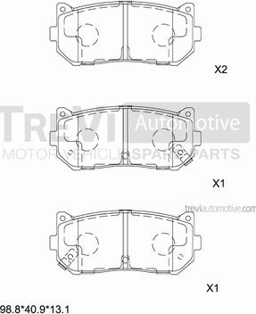 Trevi Automotive PF1169 - Komplet Pločica, disk-kočnica www.molydon.hr