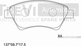 Trevi Automotive PF1161 - Komplet Pločica, disk-kočnica www.molydon.hr