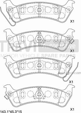 Trevi Automotive PF1163 - Komplet Pločica, disk-kočnica www.molydon.hr