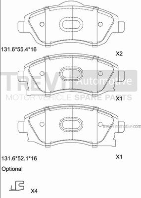 Trevi Automotive PF1100 - Komplet Pločica, disk-kočnica www.molydon.hr