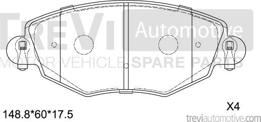 Trevi Automotive PF1101 - Komplet Pločica, disk-kočnica www.molydon.hr