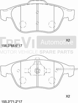 Trevi Automotive PF1107 - Komplet Pločica, disk-kočnica www.molydon.hr