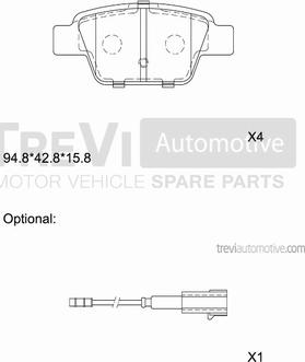 Trevi Automotive PF1119 - Komplet Pločica, disk-kočnica www.molydon.hr