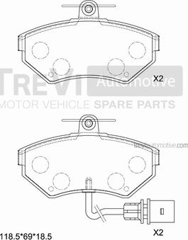 Trevi Automotive PF1110 - Komplet Pločica, disk-kočnica www.molydon.hr