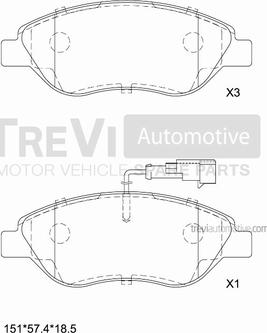 Trevi Automotive PF1118 - Komplet Pločica, disk-kočnica www.molydon.hr