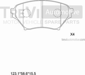 Trevi Automotive PF1184 - Komplet Pločica, disk-kočnica www.molydon.hr