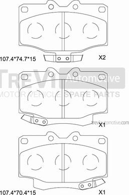 Trevi Automotive PF1138 - Komplet Pločica, disk-kočnica www.molydon.hr