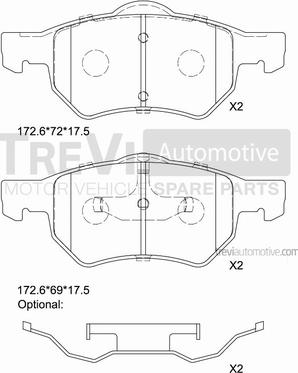 Trevi Automotive PF1123 - Komplet Pločica, disk-kočnica www.molydon.hr