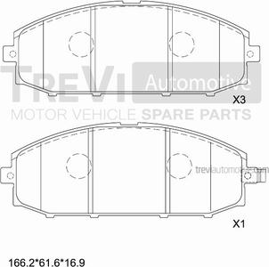 Trevi Automotive PF1175 - Komplet Pločica, disk-kočnica www.molydon.hr