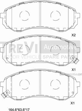 Trevi Automotive PF1393 - Komplet Pločica, disk-kočnica www.molydon.hr