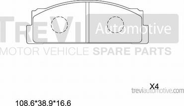 Trevi Automotive PF1349 - Komplet Pločica, disk-kočnica www.molydon.hr