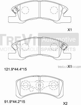 Trevi Automotive PF1340 - Komplet Pločica, disk-kočnica www.molydon.hr