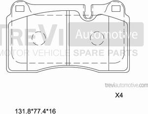 Trevi Automotive PF1342 - Komplet Pločica, disk-kočnica www.molydon.hr