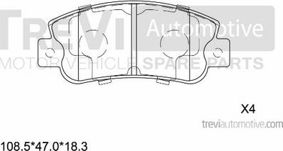 Trevi Automotive PF1354 - Komplet Pločica, disk-kočnica www.molydon.hr