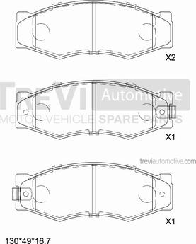 Trevi Automotive PF1352 - Komplet Pločica, disk-kočnica www.molydon.hr