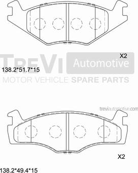 Trevi Automotive PF1357 - Komplet Pločica, disk-kočnica www.molydon.hr