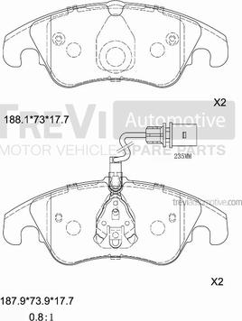 Trevi Automotive PF1366 - Komplet Pločica, disk-kočnica www.molydon.hr