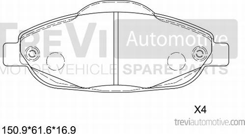 Trevi Automotive PF1360 - Komplet Pločica, disk-kočnica www.molydon.hr