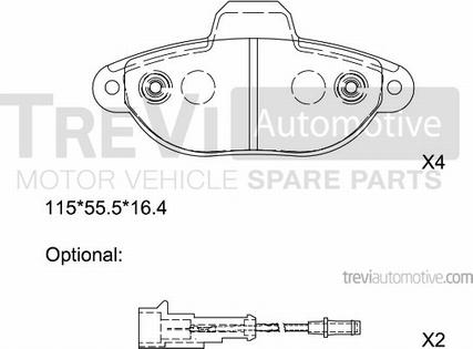 Trevi Automotive PF1319 - Komplet Pločica, disk-kočnica www.molydon.hr