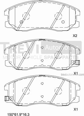 Trevi Automotive PF1315 - Komplet Pločica, disk-kočnica www.molydon.hr