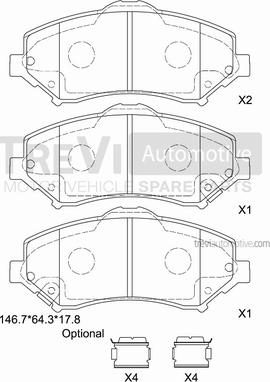 Trevi Automotive PF1384 - Komplet Pločica, disk-kočnica www.molydon.hr