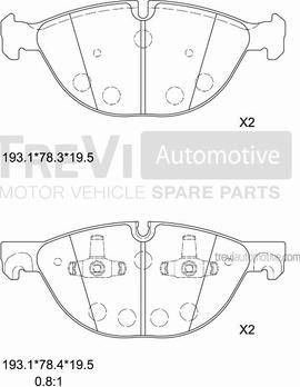 Trevi Automotive PF1388 - Komplet Pločica, disk-kočnica www.molydon.hr