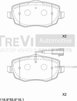 Trevi Automotive PF1336 - Komplet Pločica, disk-kočnica www.molydon.hr