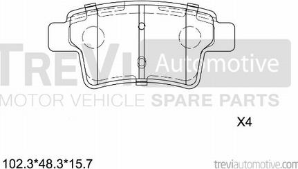 Trevi Automotive PF1333 - Komplet Pločica, disk-kočnica www.molydon.hr