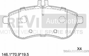 Trevi Automotive PF1337 - Komplet Pločica, disk-kočnica www.molydon.hr