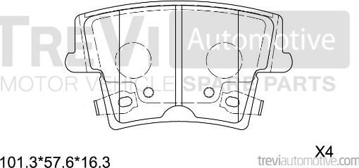 Trevi Automotive PF1326 - Komplet Pločica, disk-kočnica www.molydon.hr