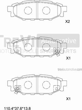 Trevi Automotive PF1322 - Komplet Pločica, disk-kočnica www.molydon.hr