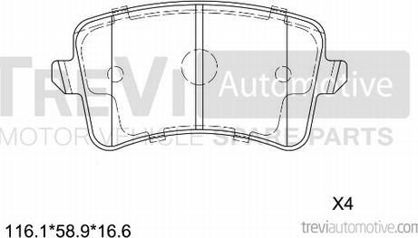 Trevi Automotive PF1371 - Komplet Pločica, disk-kočnica www.molydon.hr