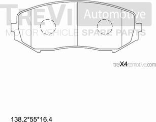 Trevi Automotive PF1378 - Komplet Pločica, disk-kočnica www.molydon.hr