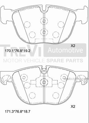 Trevi Automotive PF1373 - Komplet Pločica, disk-kočnica www.molydon.hr