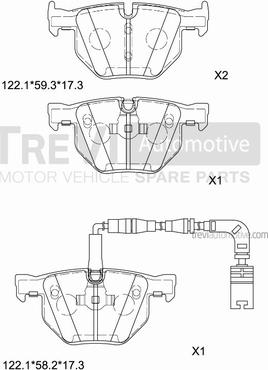 Trevi Automotive PF1249 - Komplet Pločica, disk-kočnica www.molydon.hr