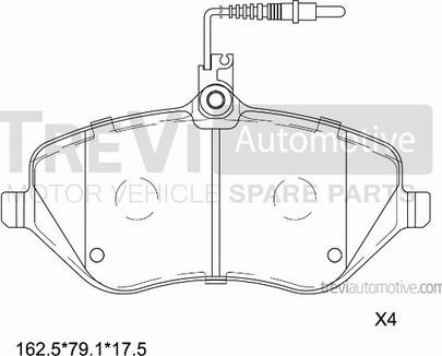 Trevi Automotive PF1240 - Komplet Pločica, disk-kočnica www.molydon.hr