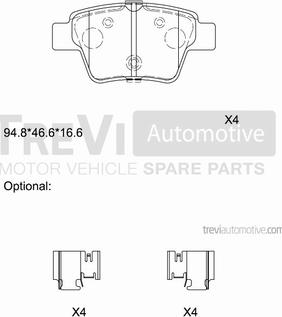 Trevi Automotive PF1259 - Komplet Pločica, disk-kočnica www.molydon.hr