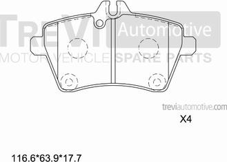 Trevi Automotive PF1250 - Komplet Pločica, disk-kočnica www.molydon.hr