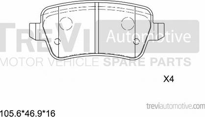 Trevi Automotive PF1265 - Komplet Pločica, disk-kočnica www.molydon.hr