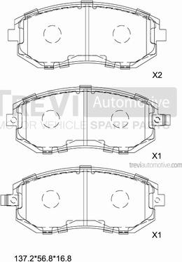 Trevi Automotive PF1205 - Komplet Pločica, disk-kočnica www.molydon.hr