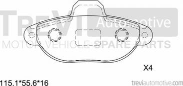 Trevi Automotive PF1200 - Komplet Pločica, disk-kočnica www.molydon.hr