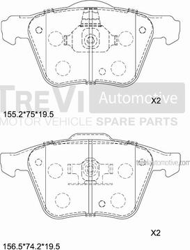 Trevi Automotive PF1201 - Komplet Pločica, disk-kočnica www.molydon.hr