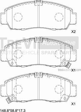 Trevi Automotive PF1219 - Komplet Pločica, disk-kočnica www.molydon.hr