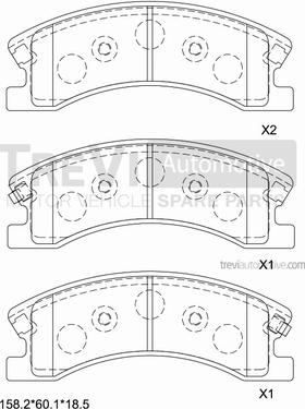 Trevi Automotive PF1215 - Komplet Pločica, disk-kočnica www.molydon.hr