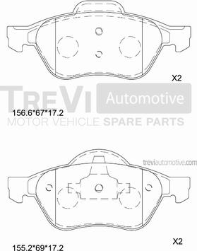 Trevi Automotive PF1289 - Komplet Pločica, disk-kočnica www.molydon.hr